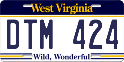 WV license plate DTM424
