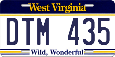 WV license plate DTM435