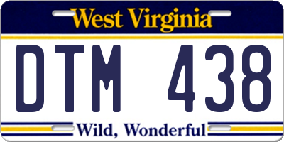 WV license plate DTM438