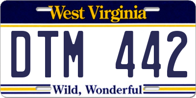 WV license plate DTM442