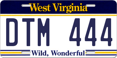 WV license plate DTM444