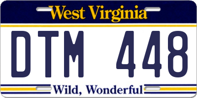 WV license plate DTM448
