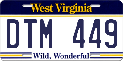 WV license plate DTM449
