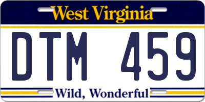 WV license plate DTM459