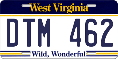 WV license plate DTM462