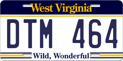 WV license plate DTM464