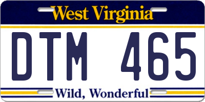 WV license plate DTM465