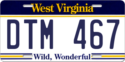 WV license plate DTM467