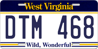 WV license plate DTM468