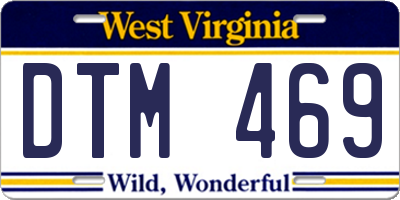 WV license plate DTM469
