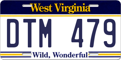 WV license plate DTM479