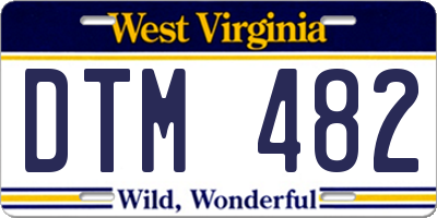 WV license plate DTM482