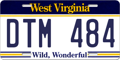 WV license plate DTM484