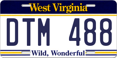 WV license plate DTM488