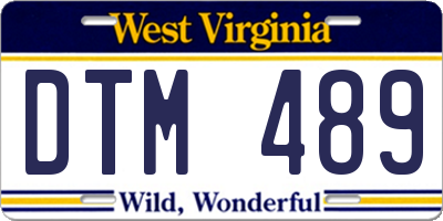 WV license plate DTM489