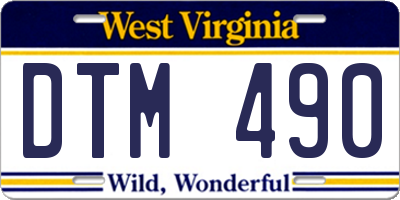 WV license plate DTM490