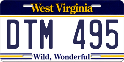 WV license plate DTM495
