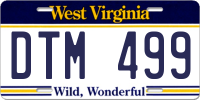 WV license plate DTM499