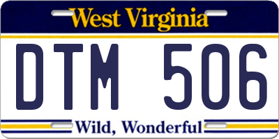 WV license plate DTM506