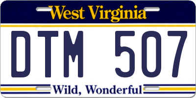 WV license plate DTM507