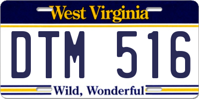 WV license plate DTM516