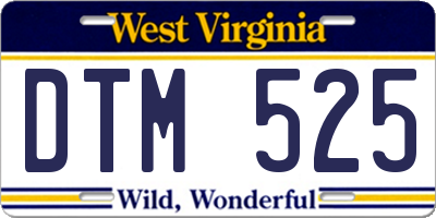 WV license plate DTM525