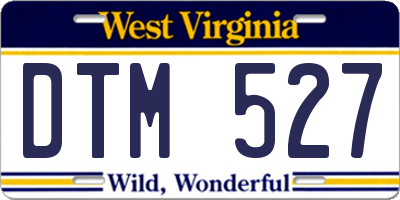 WV license plate DTM527