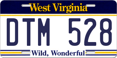 WV license plate DTM528