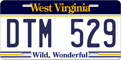 WV license plate DTM529