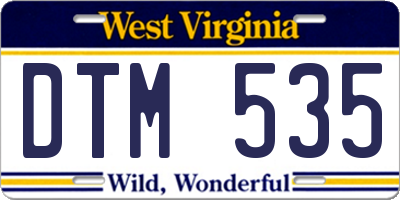 WV license plate DTM535