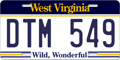 WV license plate DTM549