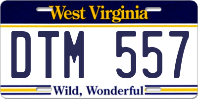 WV license plate DTM557