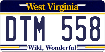 WV license plate DTM558