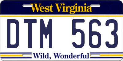 WV license plate DTM563