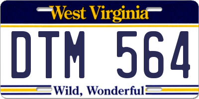 WV license plate DTM564