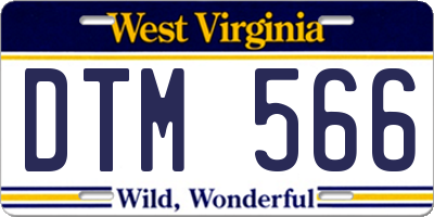 WV license plate DTM566