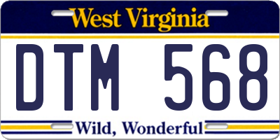 WV license plate DTM568