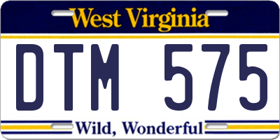 WV license plate DTM575