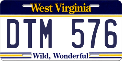 WV license plate DTM576