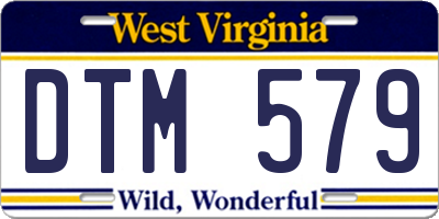 WV license plate DTM579