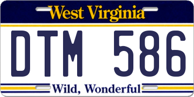 WV license plate DTM586