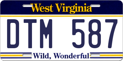 WV license plate DTM587