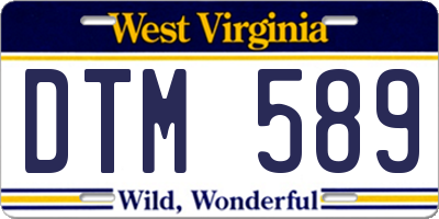 WV license plate DTM589