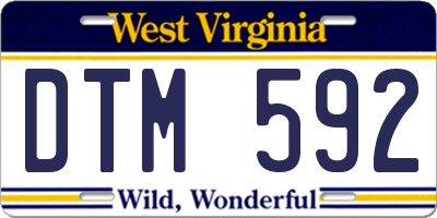 WV license plate DTM592
