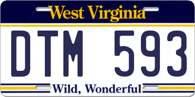 WV license plate DTM593