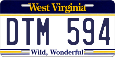 WV license plate DTM594