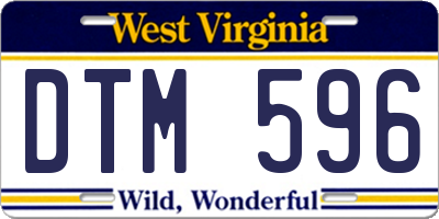 WV license plate DTM596