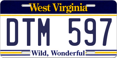 WV license plate DTM597