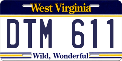 WV license plate DTM611