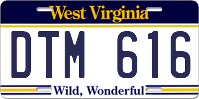 WV license plate DTM616